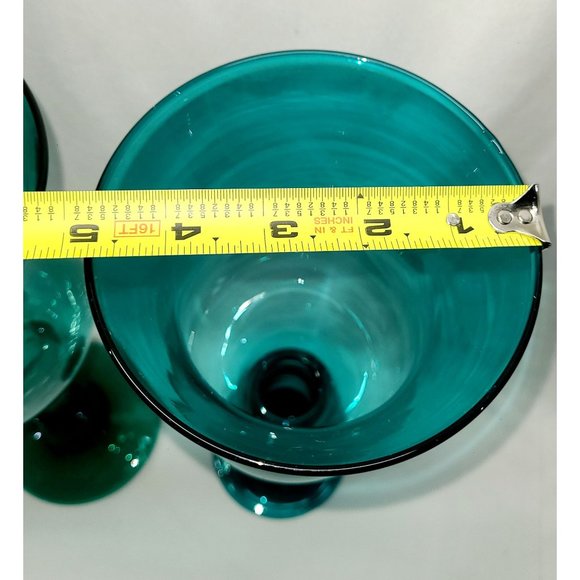 Tall blown glass teal candle holders 14.75" - Picture 10 of 11